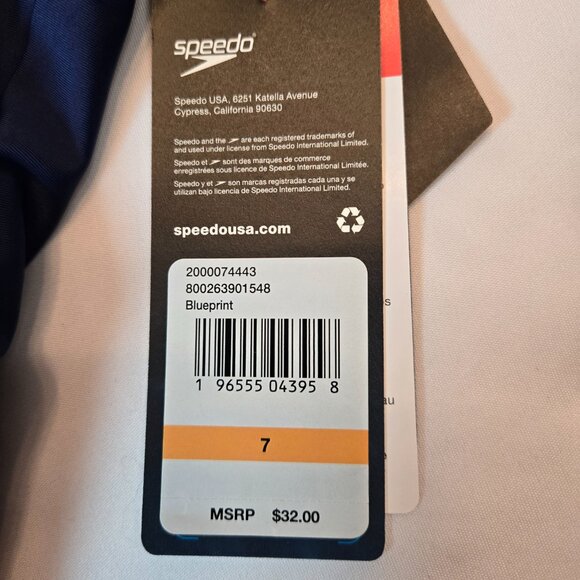SPEEDO Girl's Swimsuit One Piece Closed Racerback Sz: 7 Blueprint - Picture 7 of 8